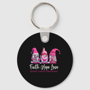 Gnomes Rosa Warrior Faith Hope Kärlek Breast Cance Nyckelring