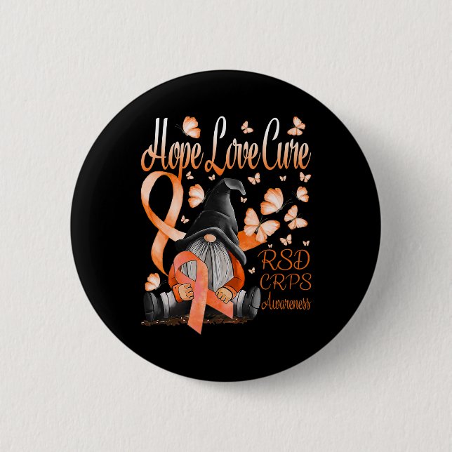 Gnomes RSD CRPS Awareness Hope Kärlek Cure Fighter Knapp (Framsida)