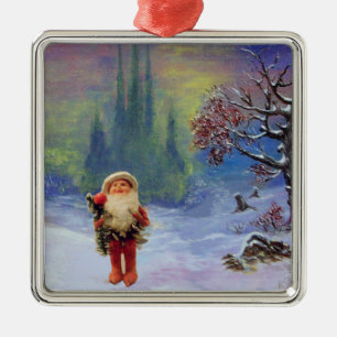 GNOMES SANTA JULGRANSPRYDNAD METALL
