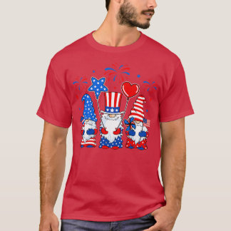 Gnomes som firar Independence day 4:e juli Pa T Shirt