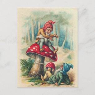 "Gnomes Spelar på en toadstool" vykort