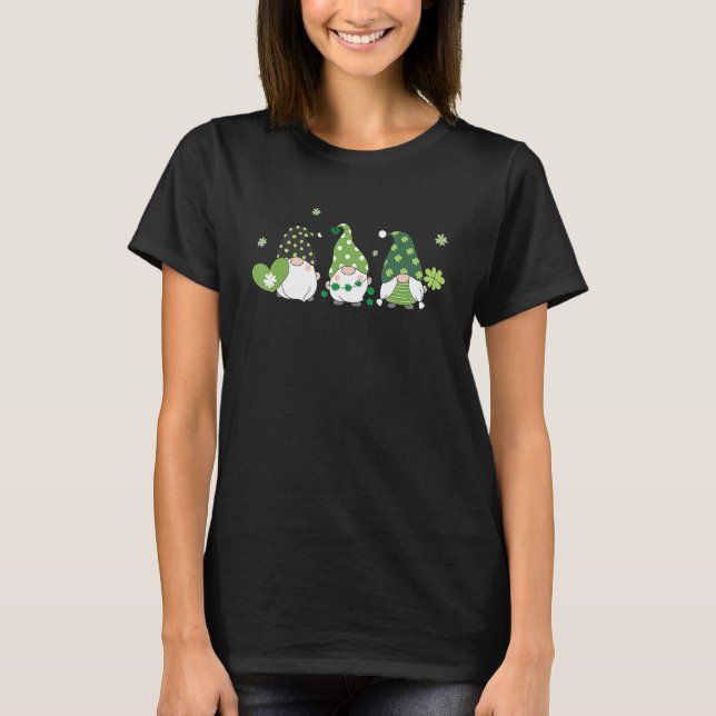 Gnomes St Patricks Day Green Irish Shamrock St Pat T Shirt (Framsida)