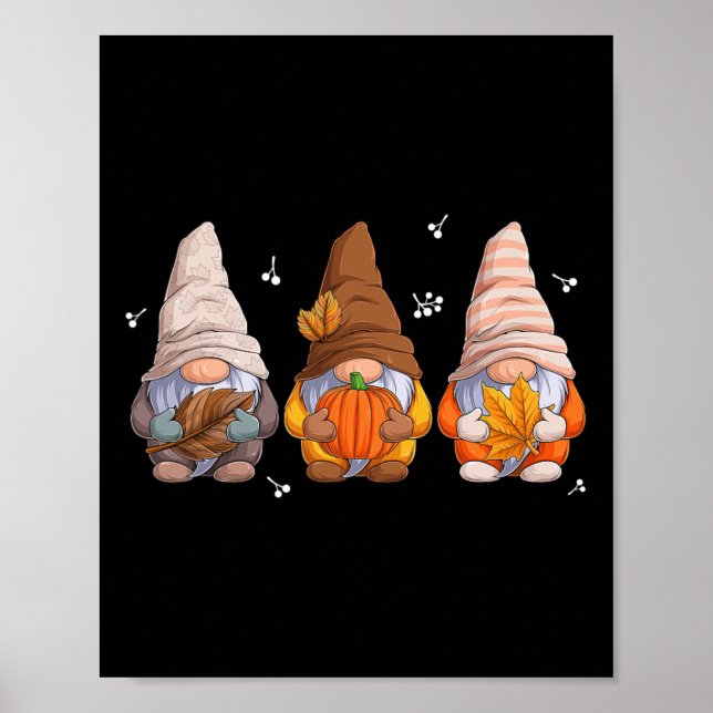 Gnomes Thanksgiving Gnomes with Pumpkin Löv Poster (Framsidan)