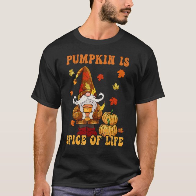 Gnomes Thanksgiving Pumpkin Is Spice of Life Women T Shirt (Framsida)