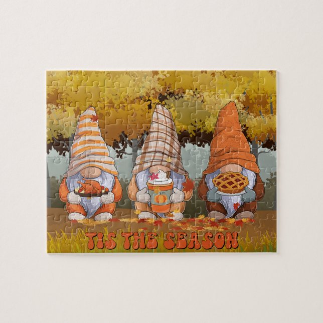 Gnomes Thanksgiving Puzzle Pussel (Horisontell)