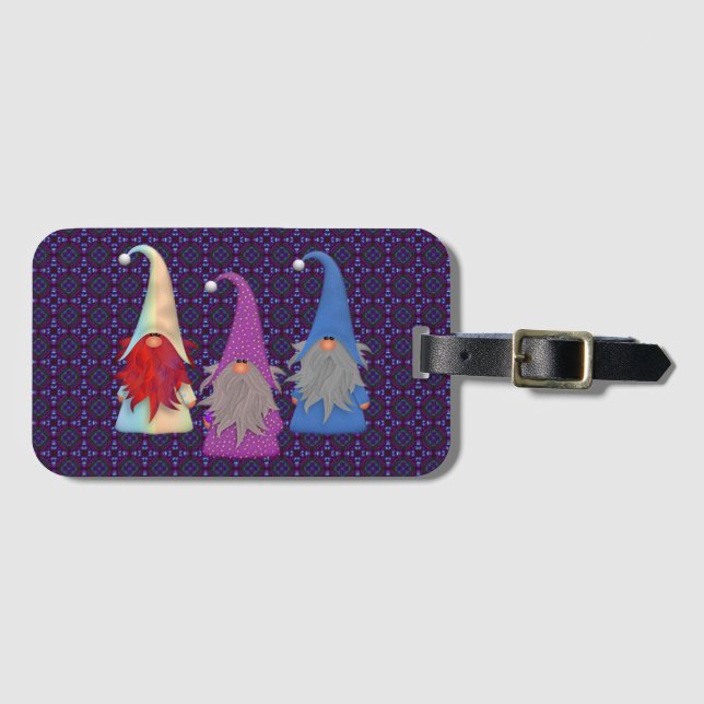 Gnomes Trio Luggage Tag Bagagebricka (Framsida horisontal)