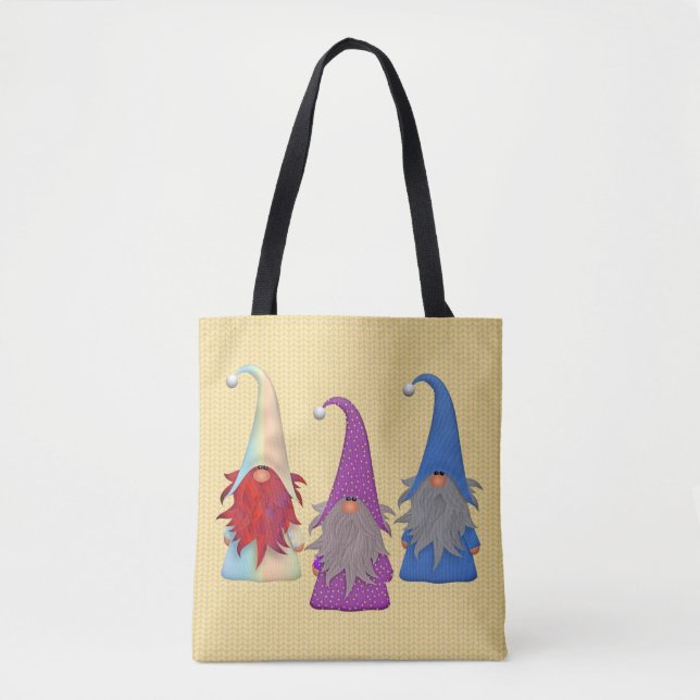Gnomes Trio Tote Bag Tygkasse (Framsida)