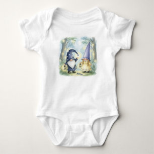 Gnomes välkomnar natten i skogen, Watercolo T Shirt