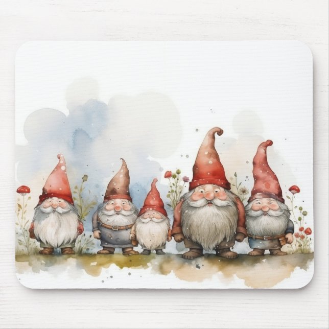 Gnomes Vattenfärg Musmatta (Framsidan)