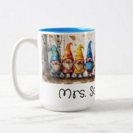 Gnomes vid Buss Två-Tonad Mugg