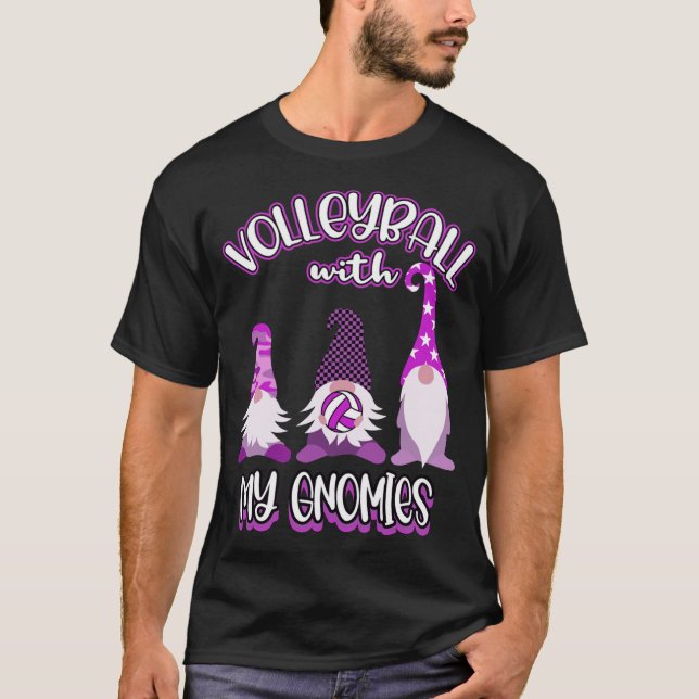 Gnomes Volleyball Player Practice T Shirt (Framsida)