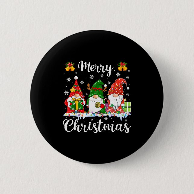 Gnomes Xmas Shirts Merry Christmas Men Women Kids  Knapp (Framsida)