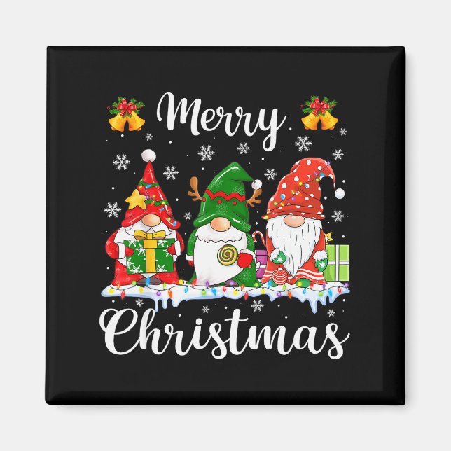 Gnomes Xmas Shirts Merry Christmas Men Women Kids  Magnet (Framsidan)