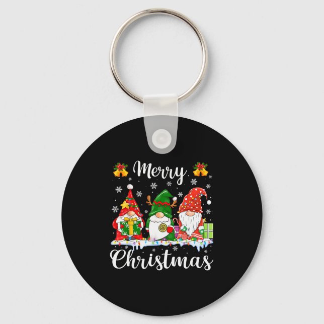 Gnomes Xmas Shirts Merry Christmas Men Women Kids  Nyckelring (Framsida)