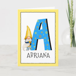 Gnomeungar märker en namn- och kort