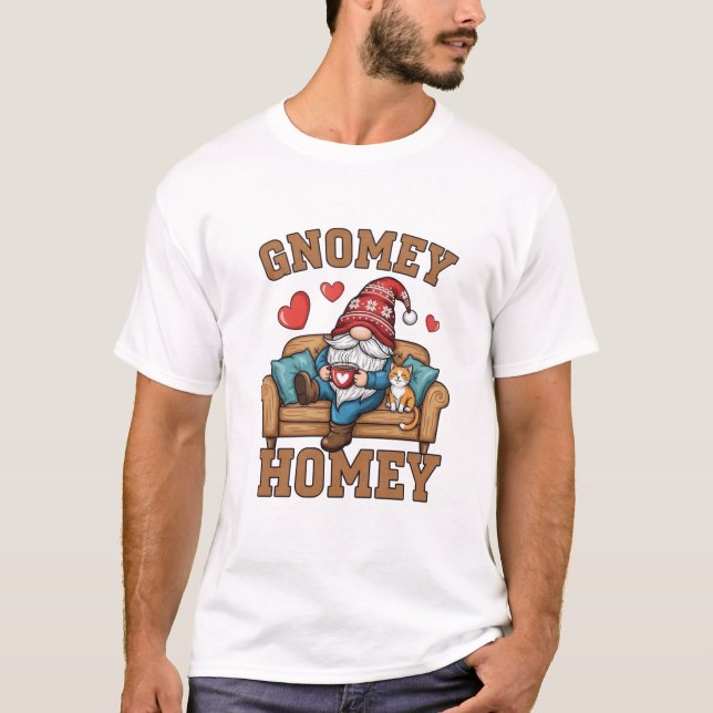Gnomey homey gnome i hemmet t shirt (Framsida)