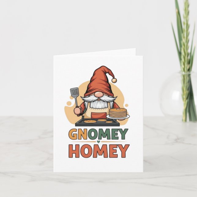 Gnomey homey pancakes design helgkort (Framsida)