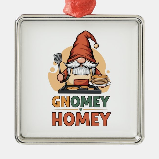 Gnomey homey pancakes design julgransprydnad metall (Framsidan)