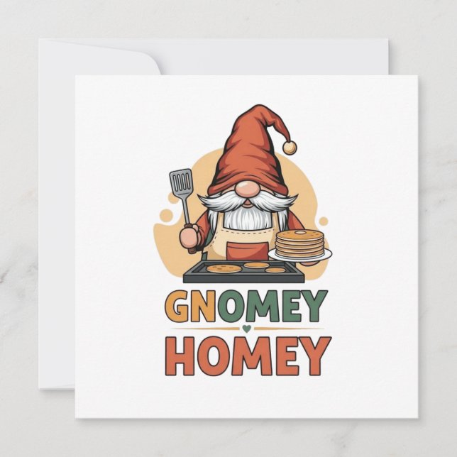 Gnomey homey pancakes design julkort (Framsida)