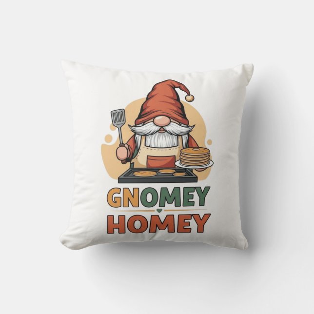 Gnomey homey pancakes design kudde (Framsida)