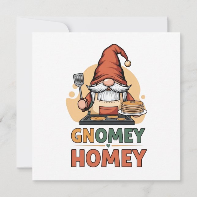 Gnomey homey pancakes design tack kort (Framsida)
