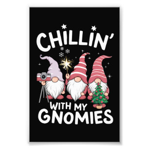 Gnomfamiljens jul Avslappnad med mina gnomer Fototryck