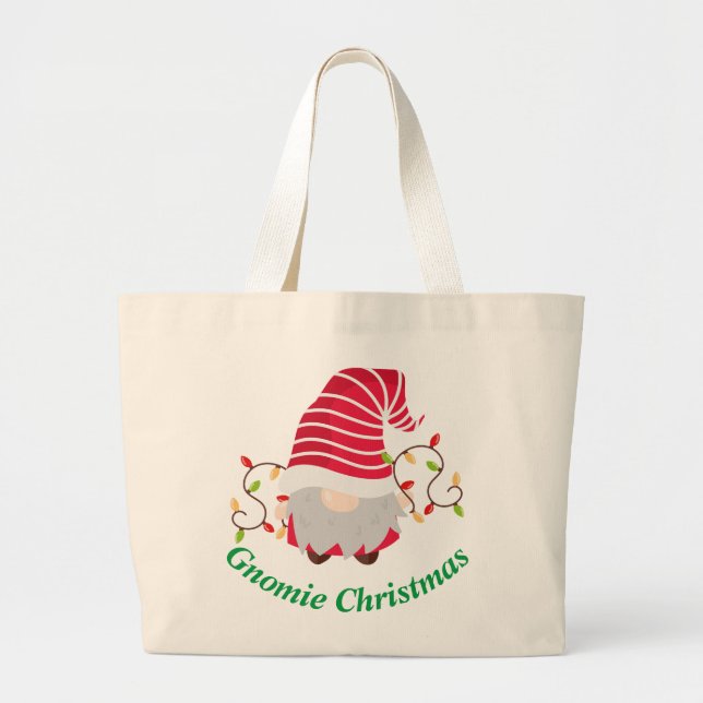 Gnomie Christmas Stor Shoppingväska Jumbo Tygkasse (Framsidan)