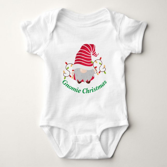 Gnomie jul Baby Bodykostym T Shirt (Framsida)