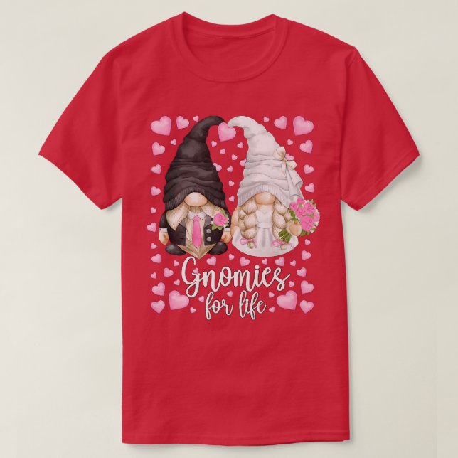 Gnomier för LifeUnique Bride and Groom for Bachelo T Shirt (Design framsida)