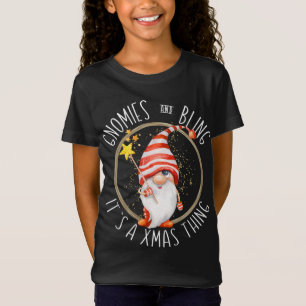 Gnomier och Bling är en Julafton Sak - Cute Christ T Shirt