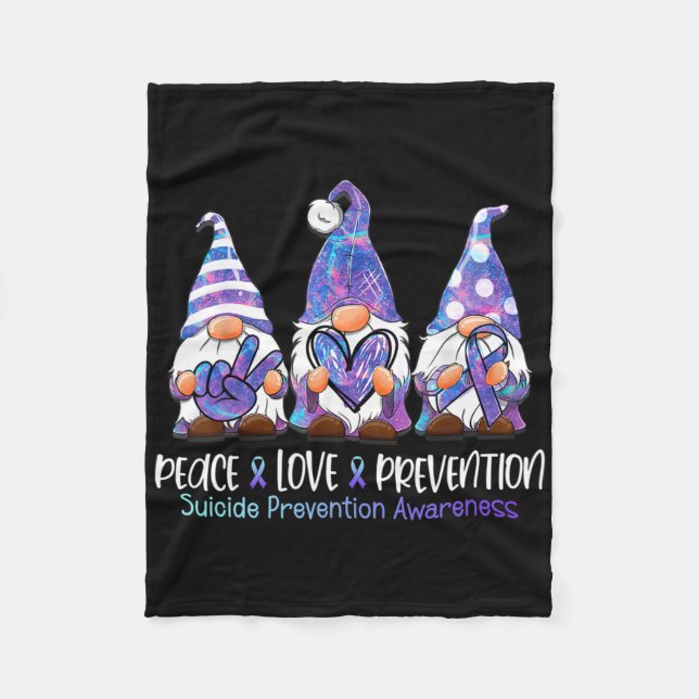 Gnomies Älskare Peace Kärlek Prevention Suicide Aw Fleecefilt (Framsidan)