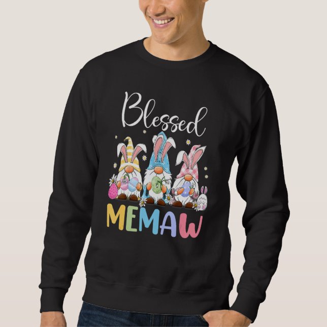 Gnomies Blade Memaw Glad påsk Day Bunny Kvinnor Lång Ärmad Tröja (Framsida)