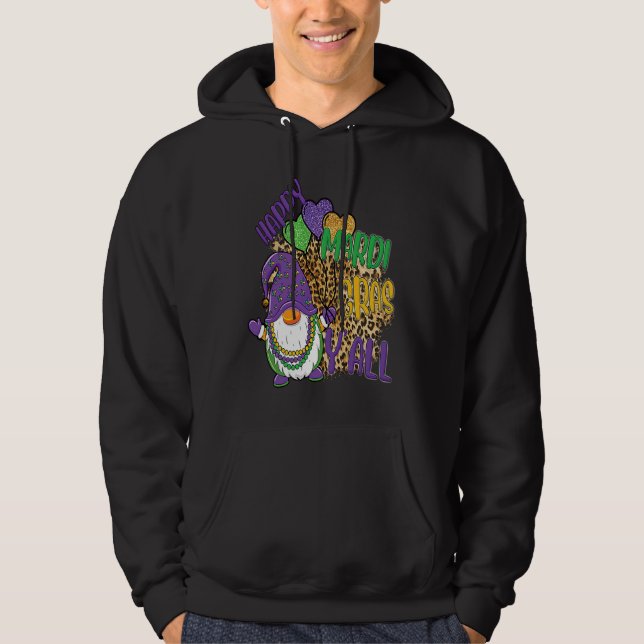 Gnomies Chibi Happy Mardi Gras Gnome Unique Hoodie (Framsida)