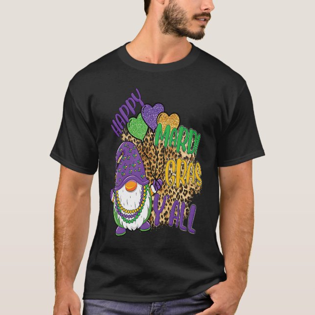Gnomies Chibi Happy Mardi Gras Gnome Unique T Shirt (Framsida)