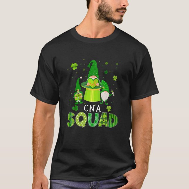 Gnomies Irish CNA Nurse Squad Nursing St Patrick's T Shirt (Framsida)