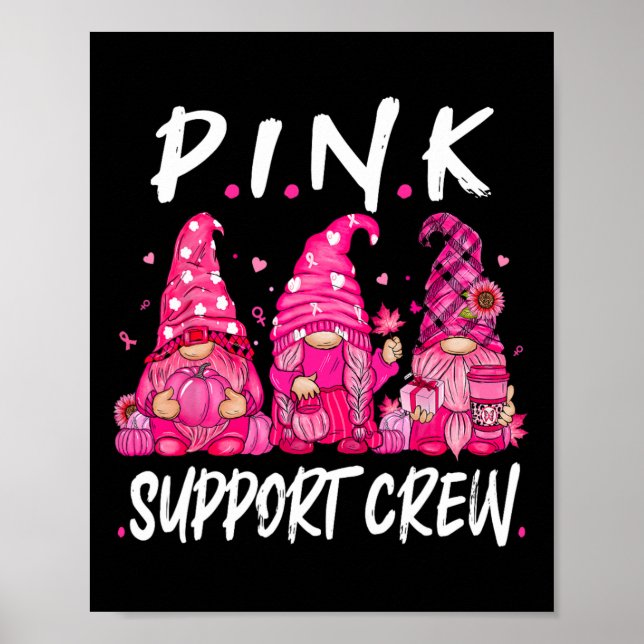 Gnomies Support Squad Breast Cancer Awareness Mont Poster (Framsidan)
