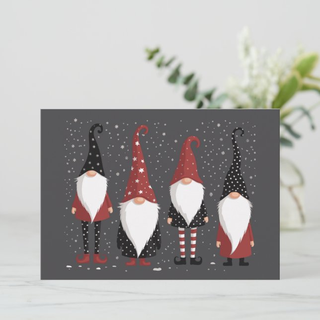 Gnomis Älskare Rolig Gnome Jul  Julkort (Stående Fram)
