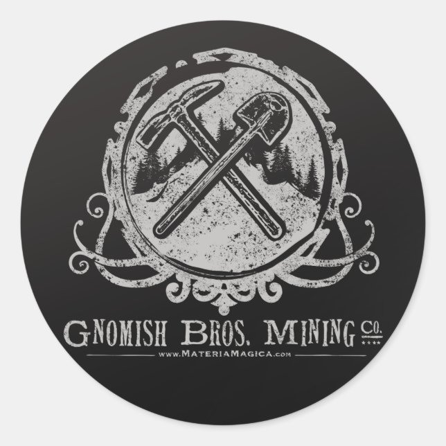 Gnomish Sticker Runt Klistermärke (Framsida)