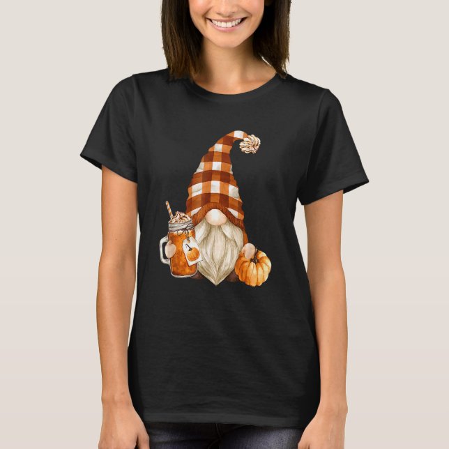 Gnomiskt Helgdag för Thanksgiving med fallpump T Shirt (Framsida)
