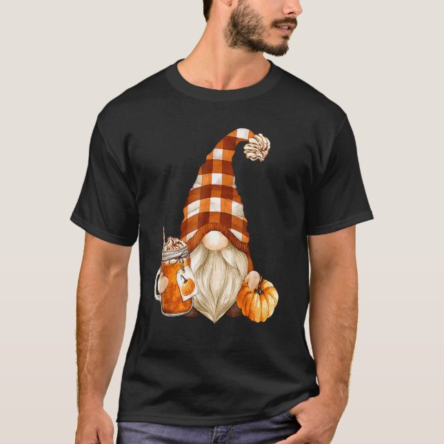 Gnomiskt Helgdag för Thanksgiving med fallpump T Shirt (Framsida)