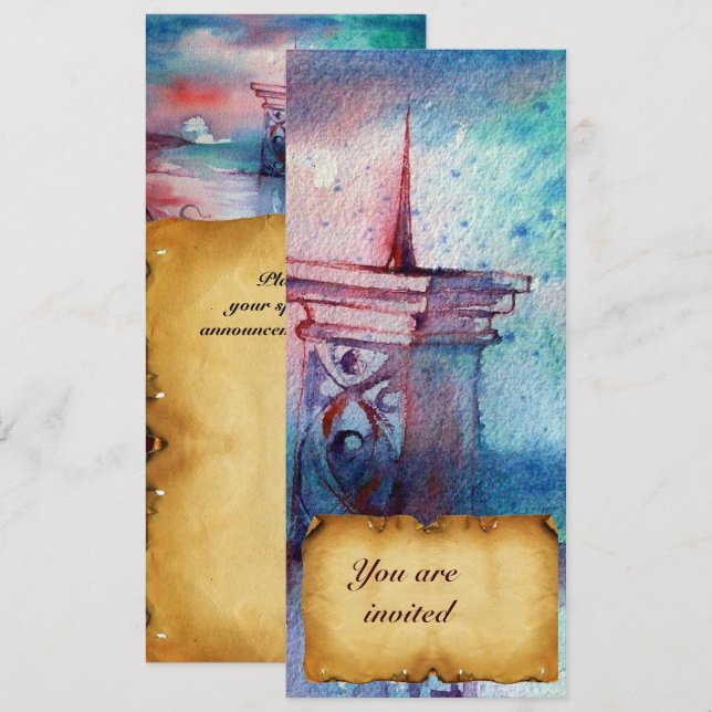 GNOMON OCH DAM I SJÖ-Brunt-huset Inbjudningar (Fram/baksida)