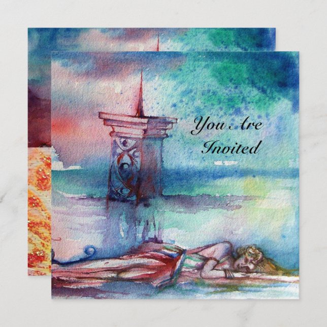 GNOMON OCH SJÖNS FRU Arthurlegender Inbjudningar (Fram/baksida)