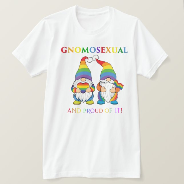 Gnomosexuellt och stolt över det manliga paret T-S T Shirt (Design framsida)