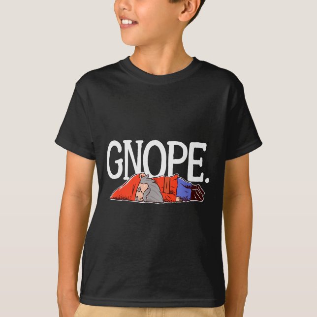 Gnope Gnome Dwarf Funny Garden Elf Christmas  T Shirt (Framsida)