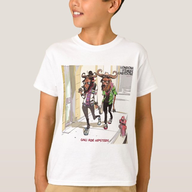 Gnu Age Hipsters Funny T Shirt (Framsida)