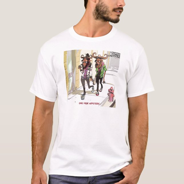 Gnu Ålder Hipsters Roligt T Shirt (Framsida)
