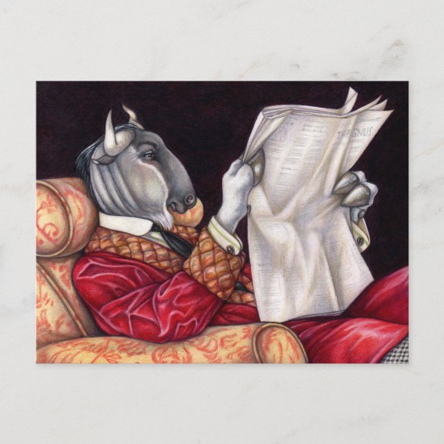 Gnu Funny News Animal Newspaper Vykort (Framsida)