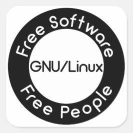 GNU/Linux Fyrkantigt Klistermärke