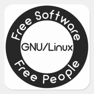 GNU/Linux Fyrkantigt Klistermärke