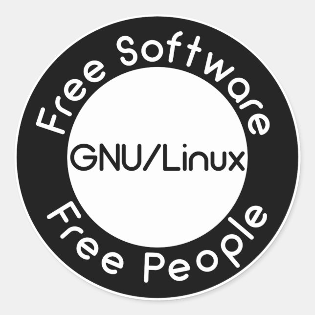 GNU/Linux Runt Klistermärke (Framsida)